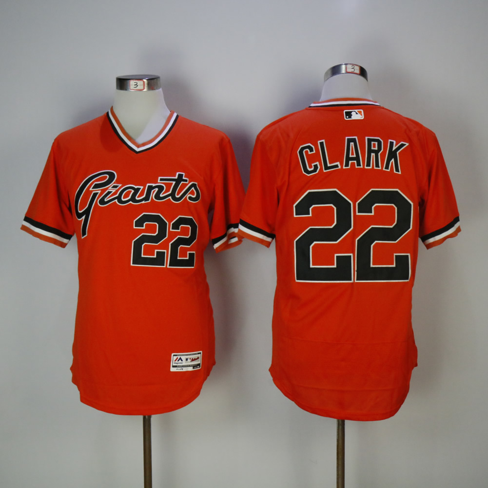 Men San Francisco Giants 22 Clark Orange Elite MLB Jerseys